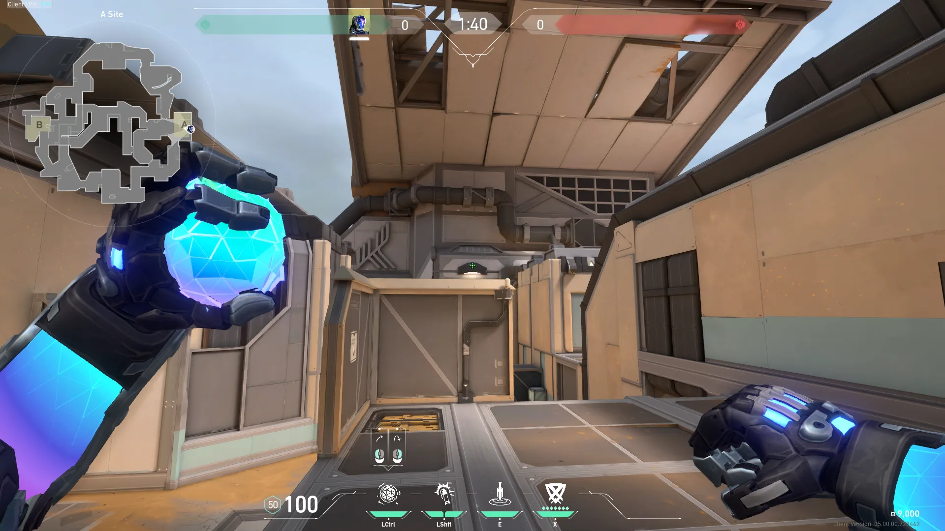 KAY/O Frag_Ment on Fracture Defense Mid — step 2 of 3: Aim — line up the shot
