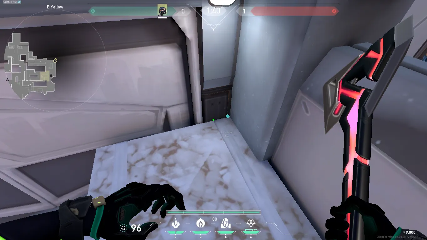 Viper Snake Bite on Icebox Attack Site B — step 1 of 3: Position — where to stand