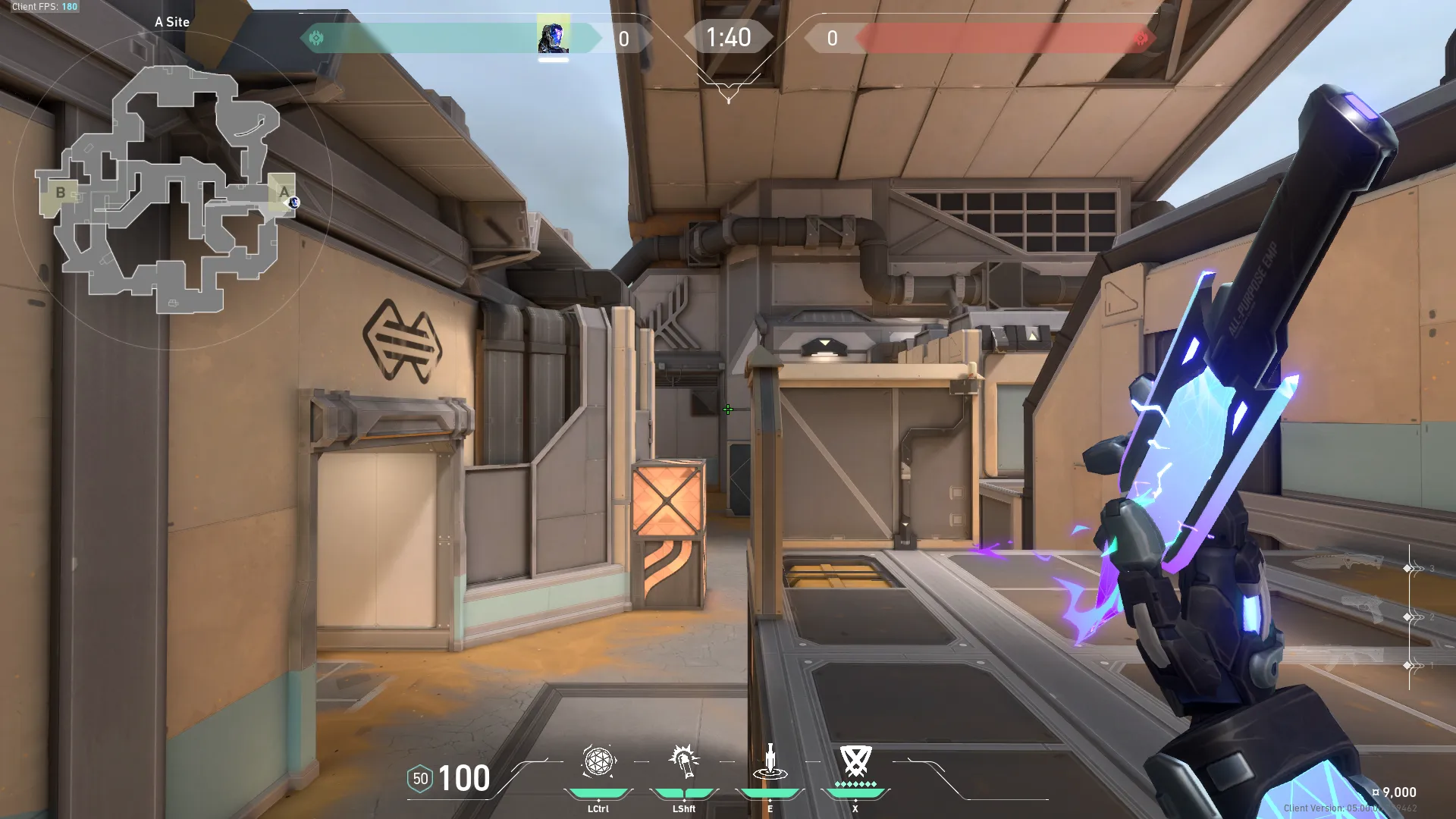 KAY/O Zero_Point on Fracture Defense Site A — step 2 of 3: Aim — line up the shot