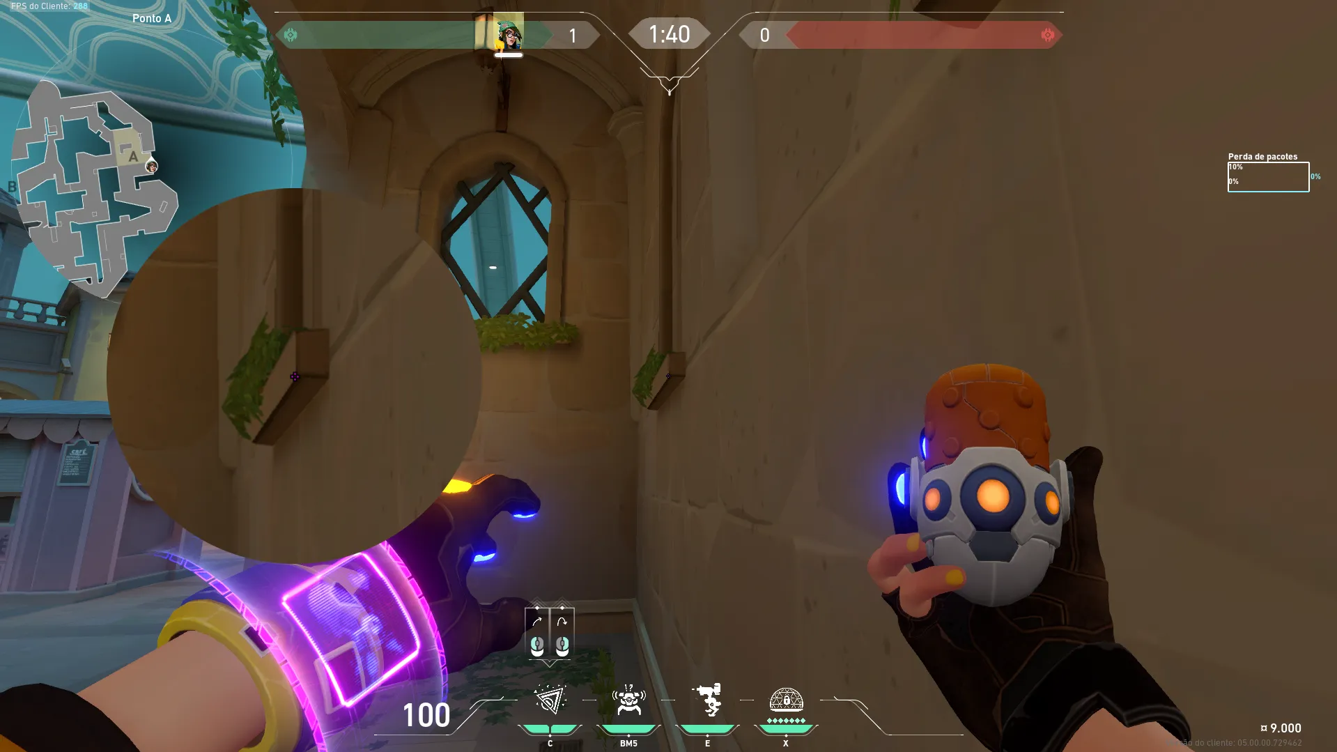 Killjoy Nanoswarm on Pearl Defense Site A — step 2 of 3: Aim — line up the shot