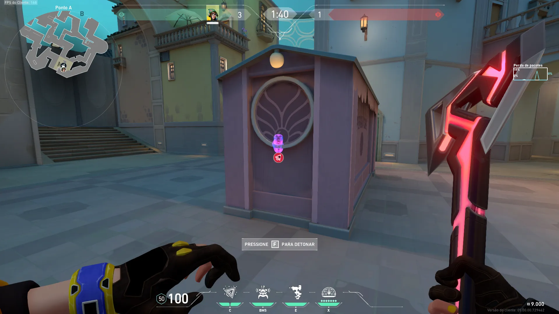 Killjoy Nanoswarm on Pearl Defense Site A — step 3 of 4: Aim — line up the shot