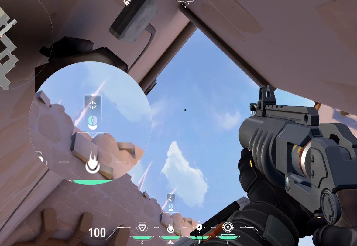 Brimstone Incendiary on Ascent Attack Site A — step 2 of 3: Aim — line up the shot