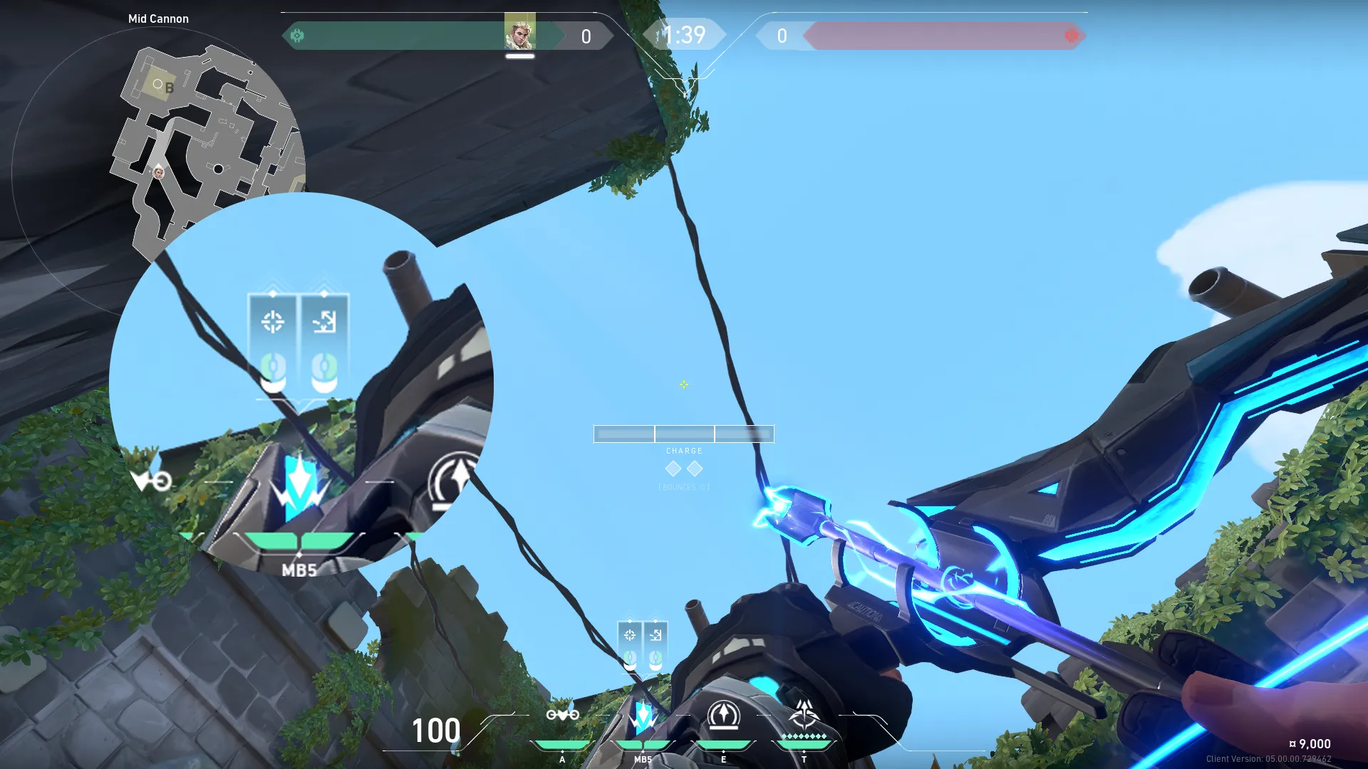 Sova Shock Bolt on Breeze Attack Site B — step 3 of 7: Aim — line up the shot
