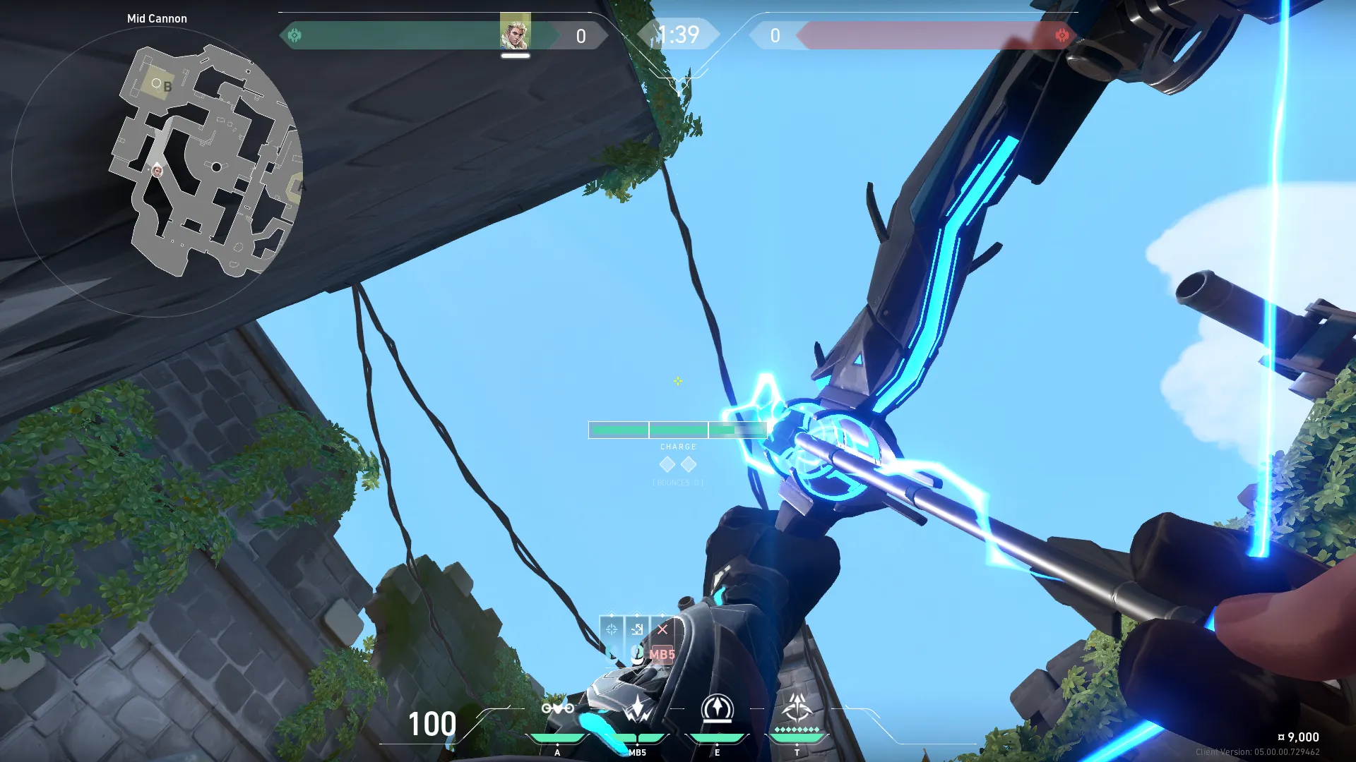 Sova Shock Bolt on Breeze Attack Site B — step 4 of 7: Aim — line up the shot