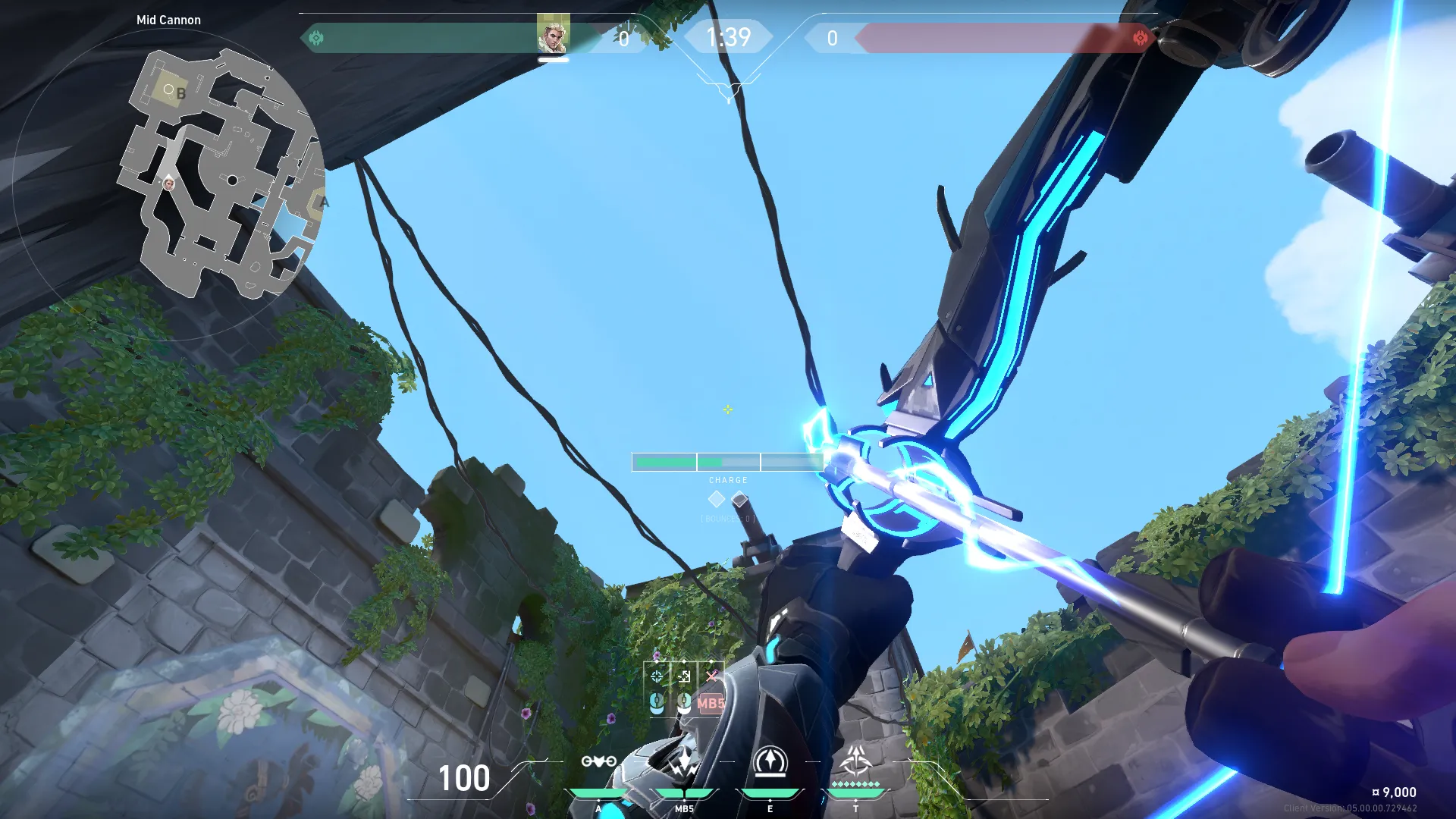 Sova Shock Bolt on Breeze Attack Site B — step 6 of 7: Aim — line up the shot