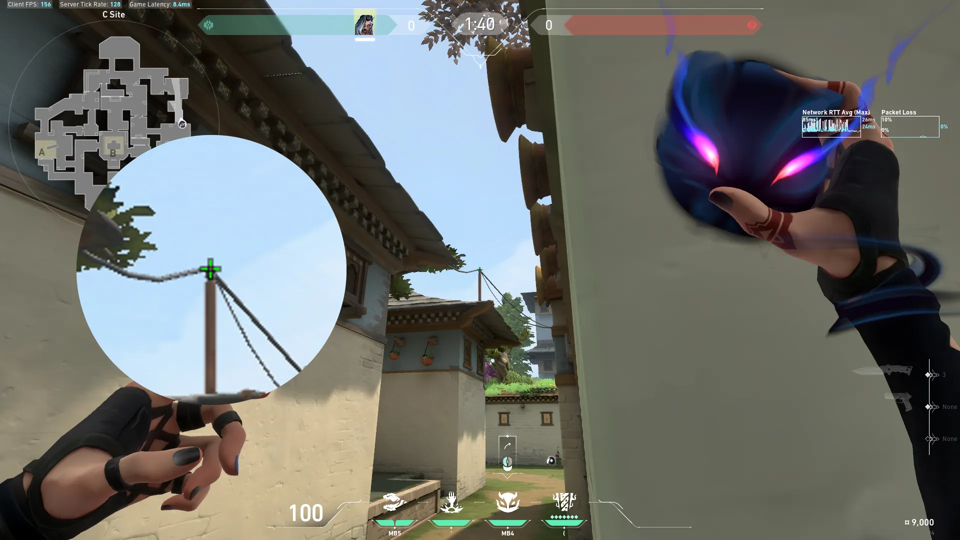Fade Haunt on Haven Defense Site C — step 2 of 3: Aim — line up the shot