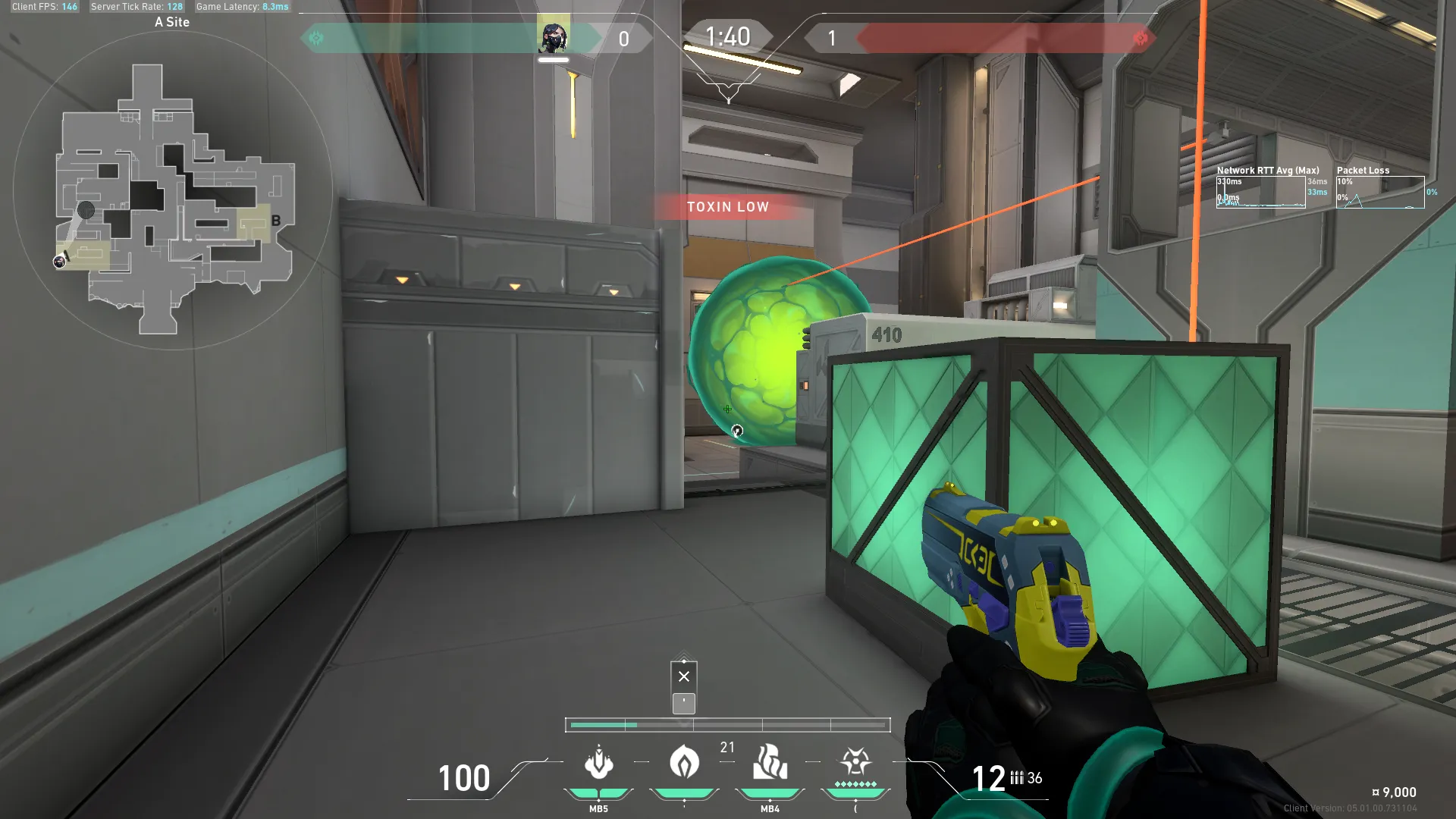 Viper Poison Cloud on Icebox Defense Site A — step 3 of 5: Aim — line up the shot