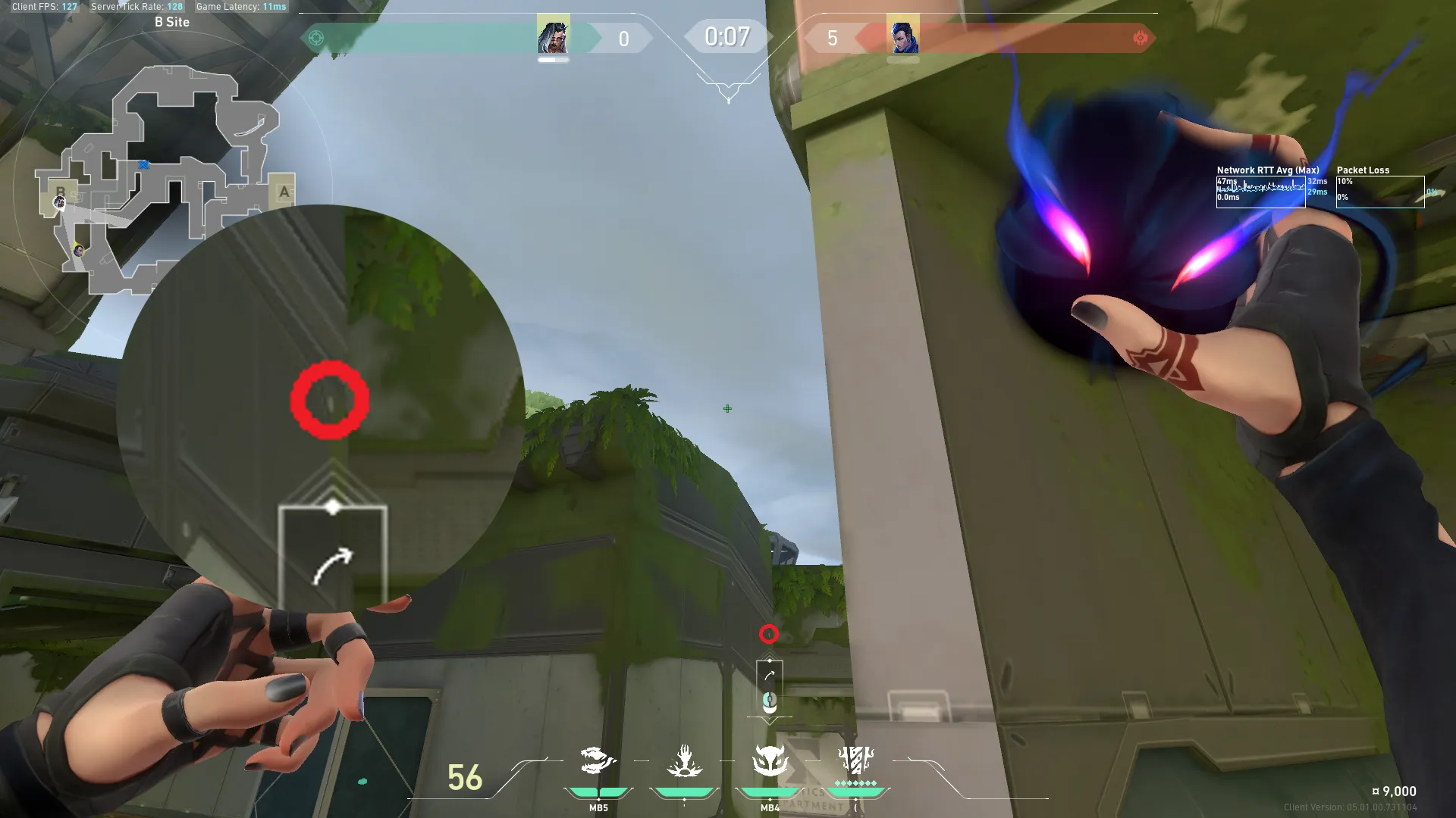 Fade Haunt on Fracture Defense Site B — step 2 of 4: Aim — line up the shot