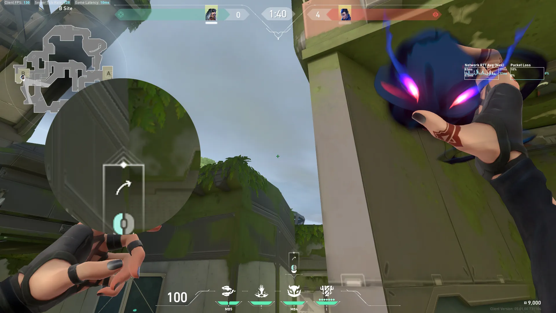 Fade Haunt on Fracture Defense Site B — step 3 of 4: Aim — line up the shot