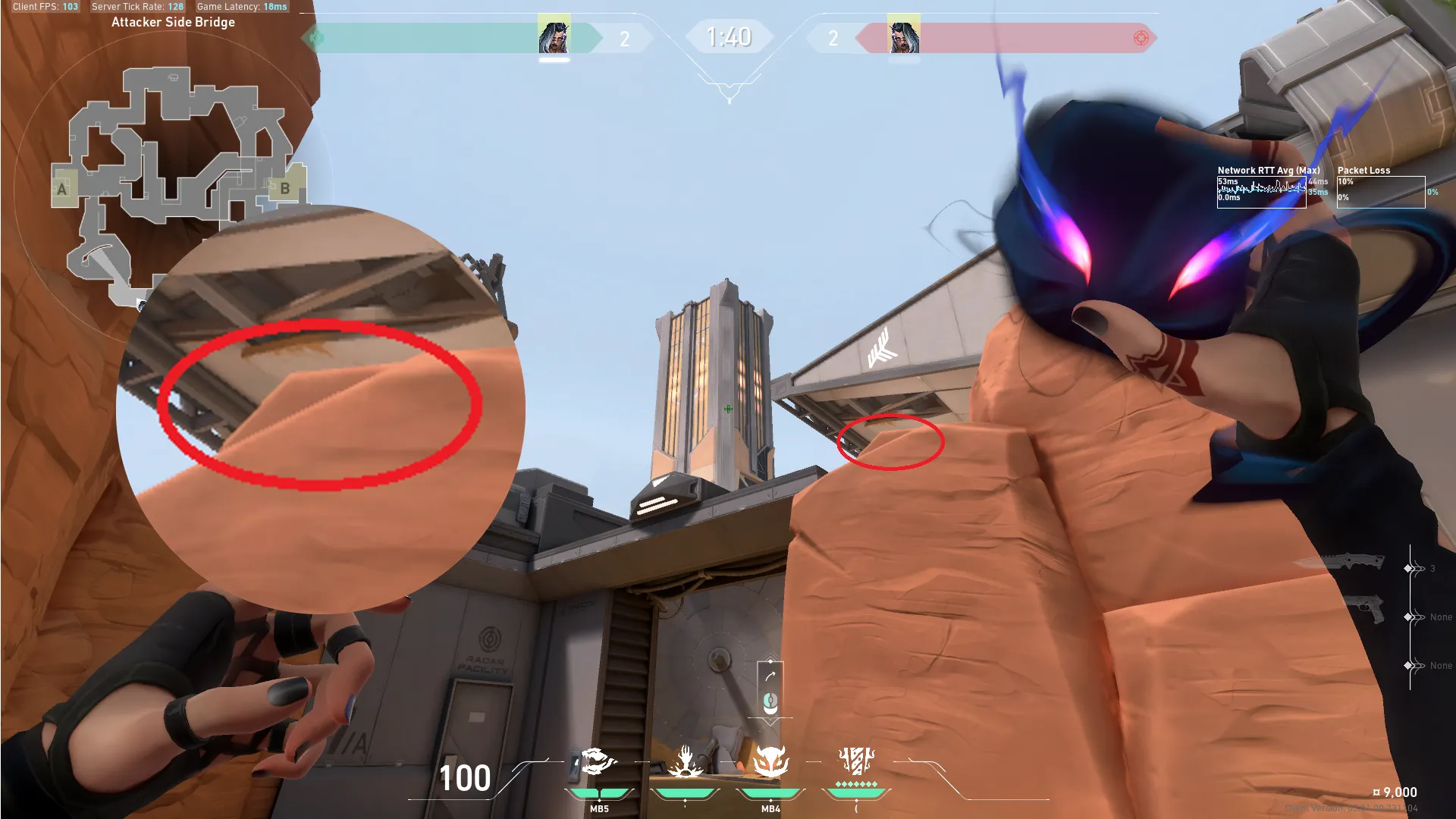 Fade Haunt on Fracture Attack Site A — step 3 of 5: Aim — line up the shot