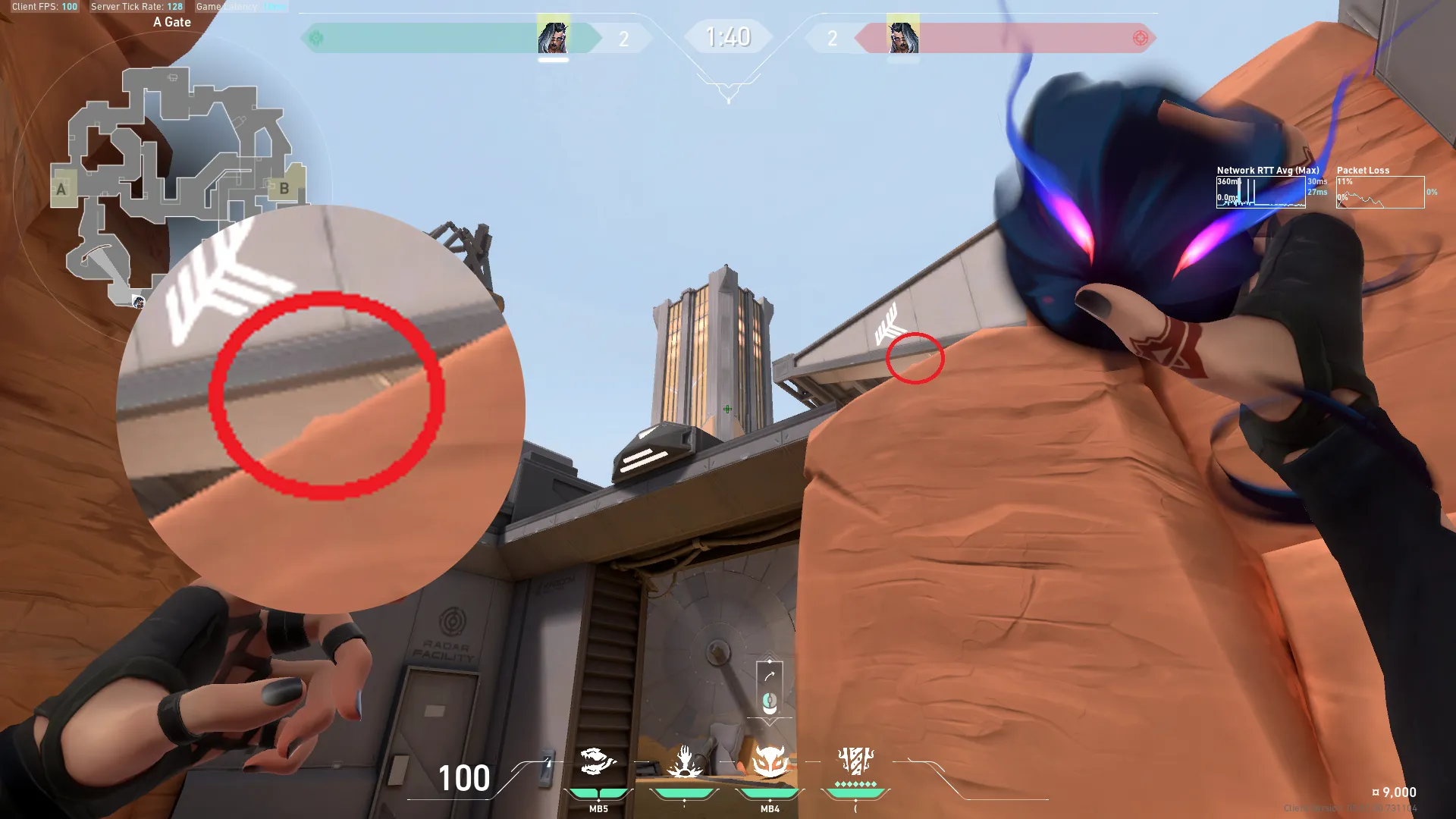 Fade Haunt on Fracture Attack Site A — step 4 of 5: Aim — line up the shot