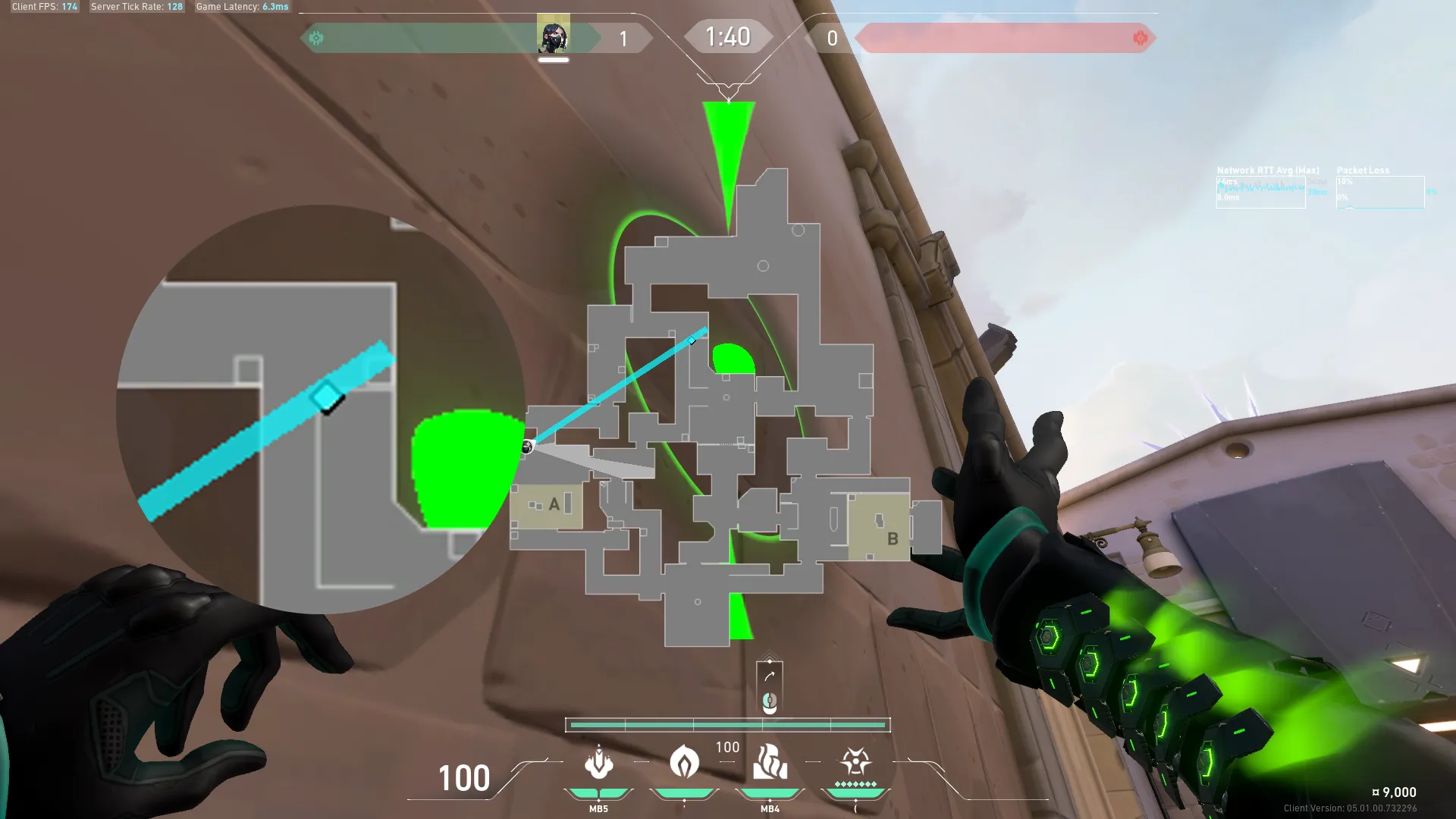 Viper Toxic Screen on Ascent Defense Mid — step 2 of 6: Aim — line up the shot