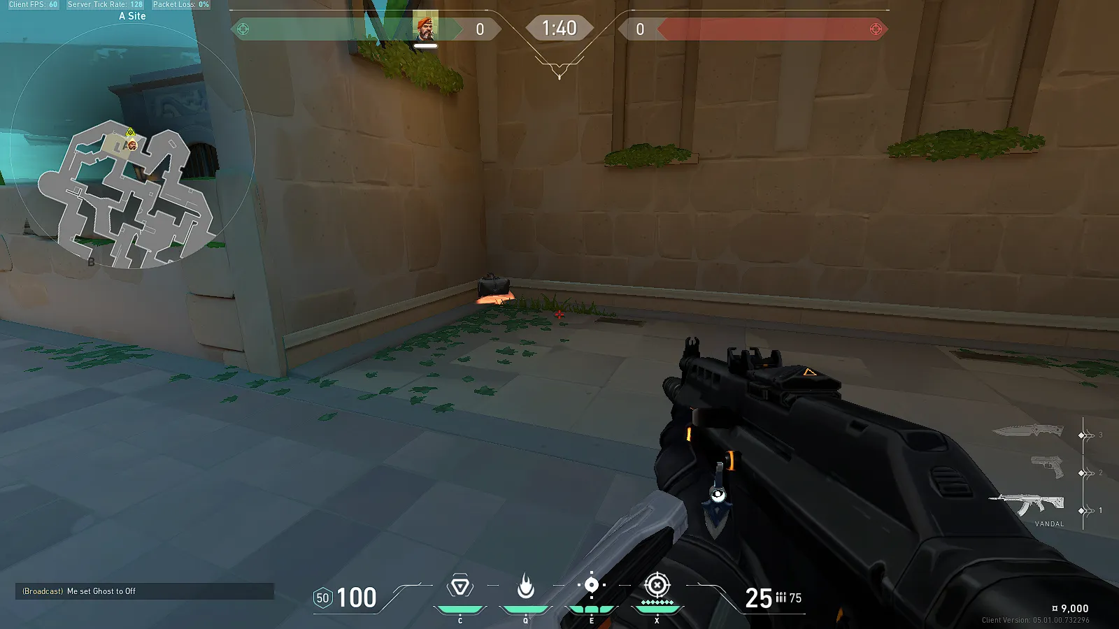 Brimstone Incendiary on Pearl Defense Site A — step 1 of 4: Position — where to stand