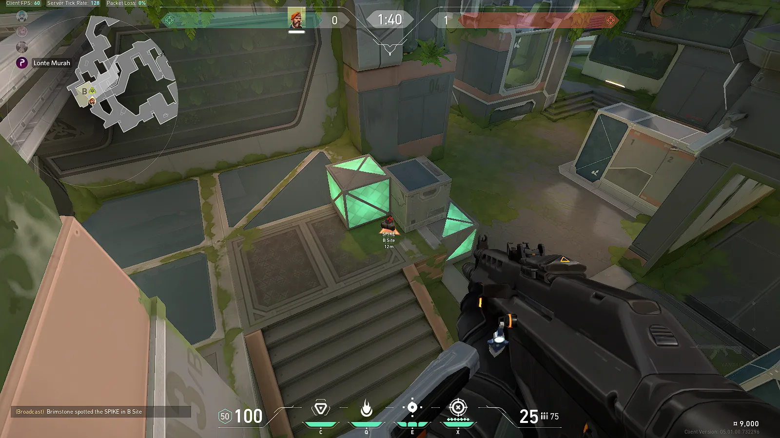 Brimstone Incendiary on Fracture Attack Site B — step 1 of 4: Position — where to stand