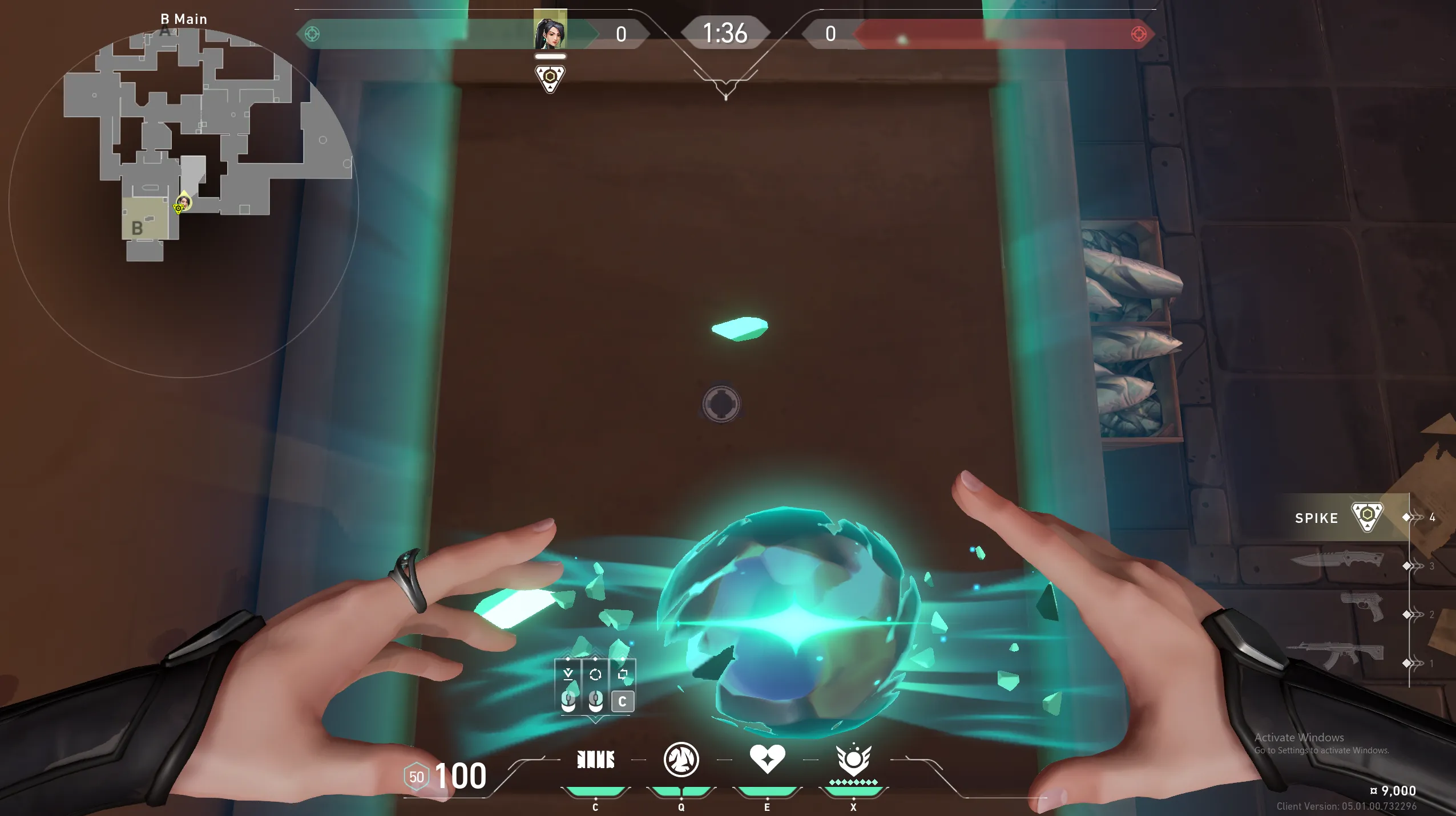 Sage Barrier Orb on Ascent Attack Site B — step 2 of 4: Aim — line up the shot