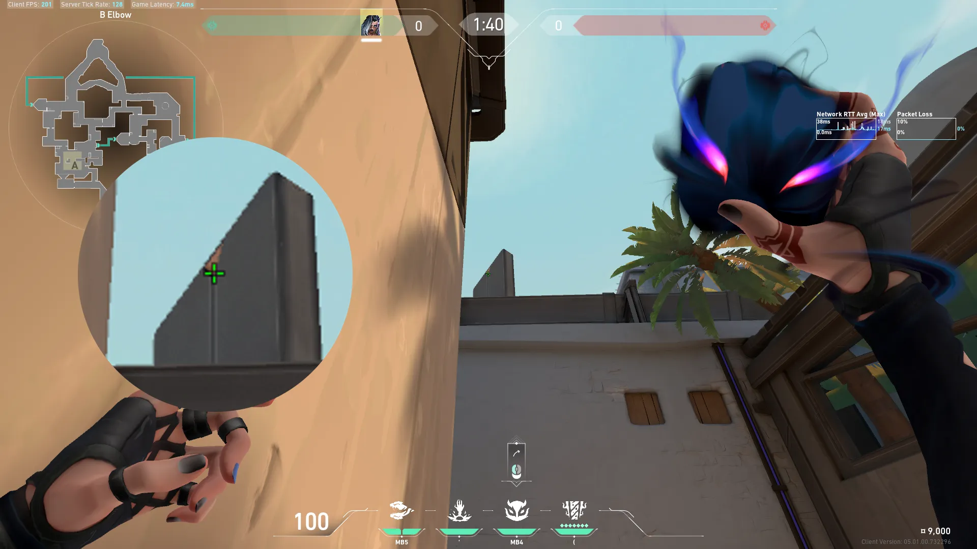 Fade Haunt on Bind Defense Site B — step 2 of 3: Aim — line up the shot