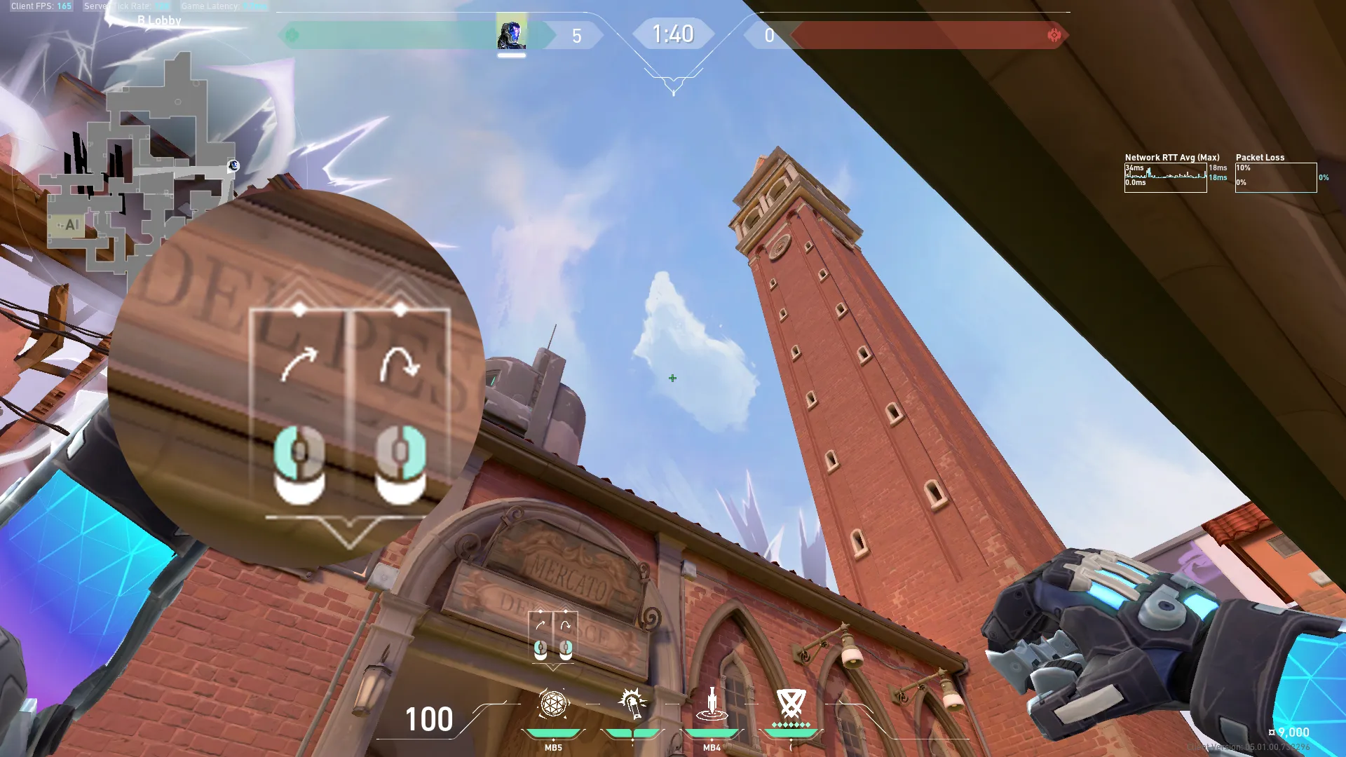 KAY/O Frag_Ment on Ascent Attack Site B — step 2 of 3: Aim — line up the shot