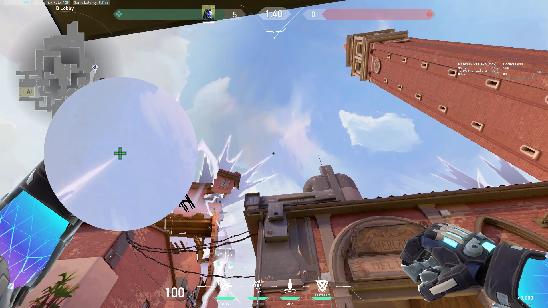 KAY/O Frag_Ment on Ascent Attack Site B — step 2 of 3: Aim — line up the shot