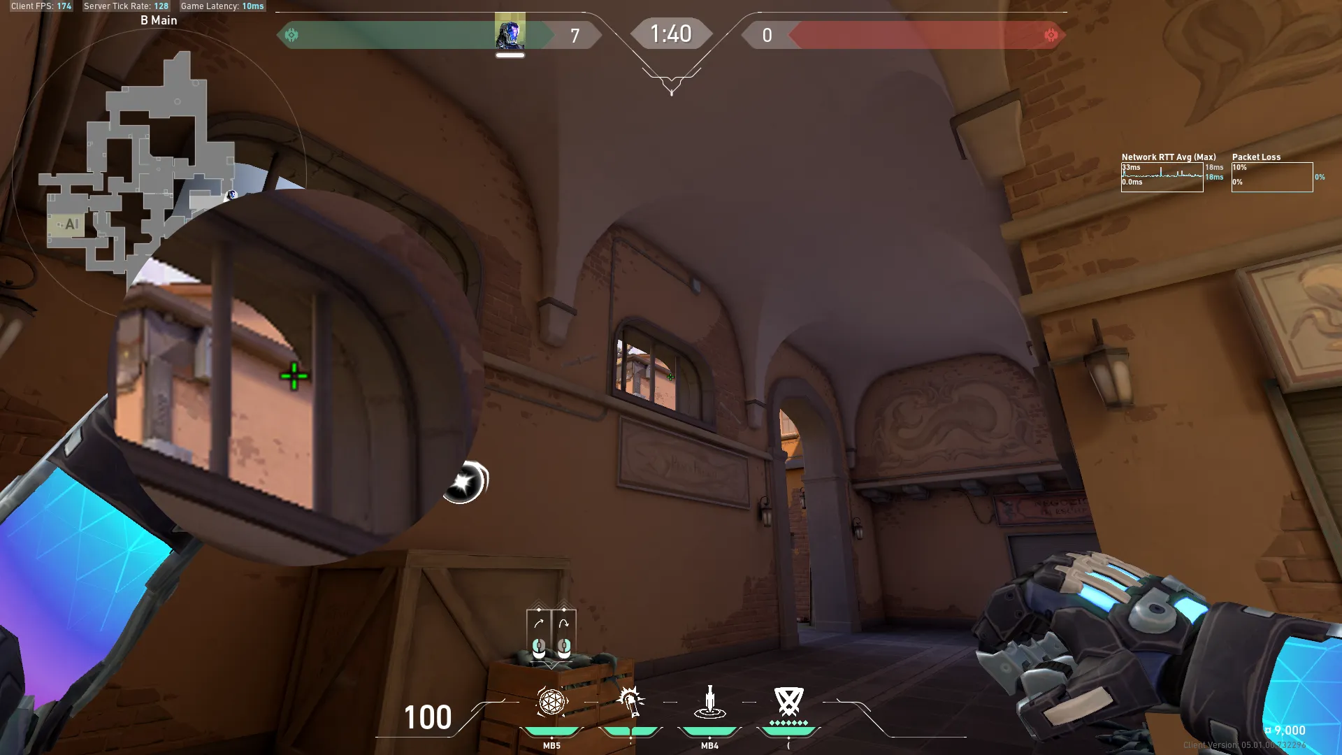 KAY/O Frag_Ment on Ascent Attack Mid — step 3 of 4: Aim — line up the shot