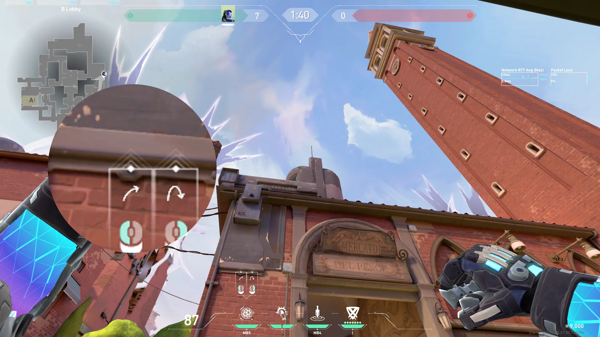 KAY/O Frag_Ment on Ascent Attack Site B — step 2 of 4: Aim — line up the shot