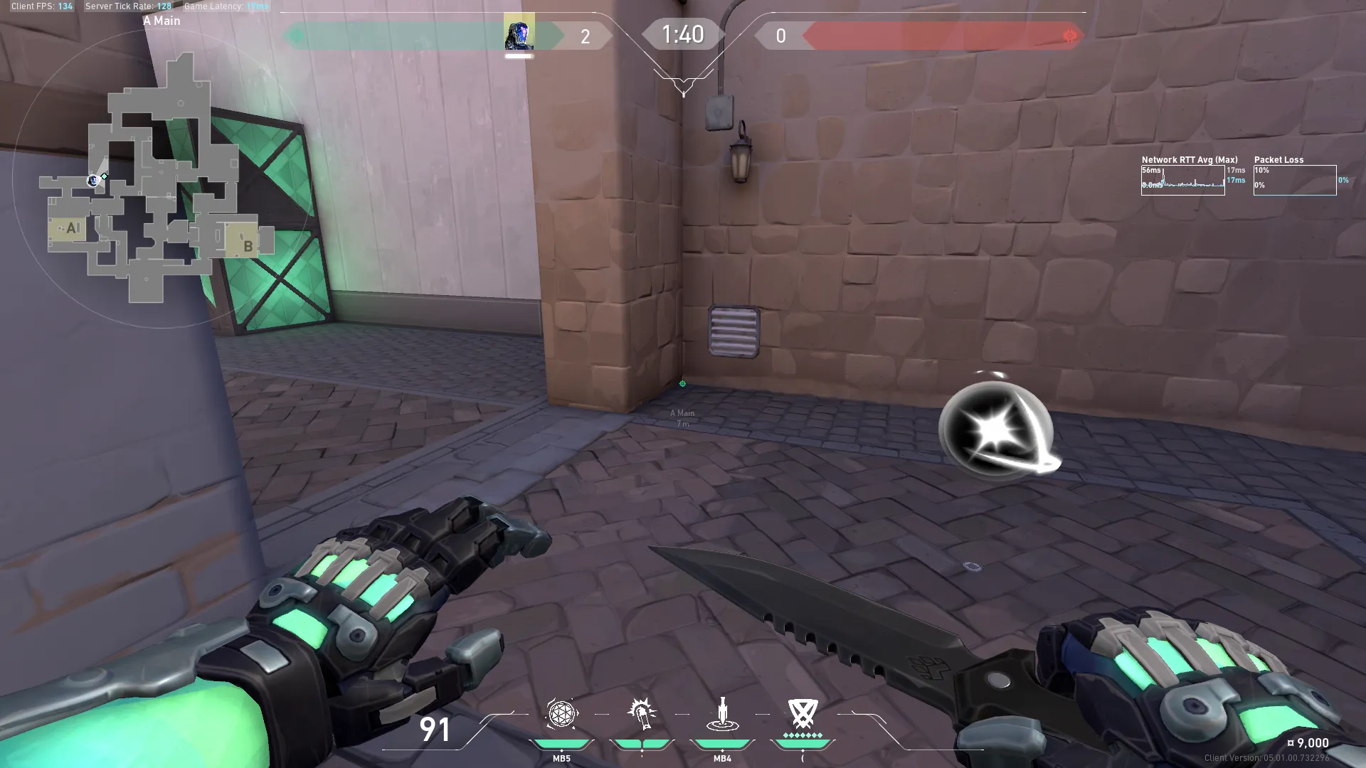 Attacking Behind Green Box Frag/ment Lineup — KAY/O lineup on Ascent
