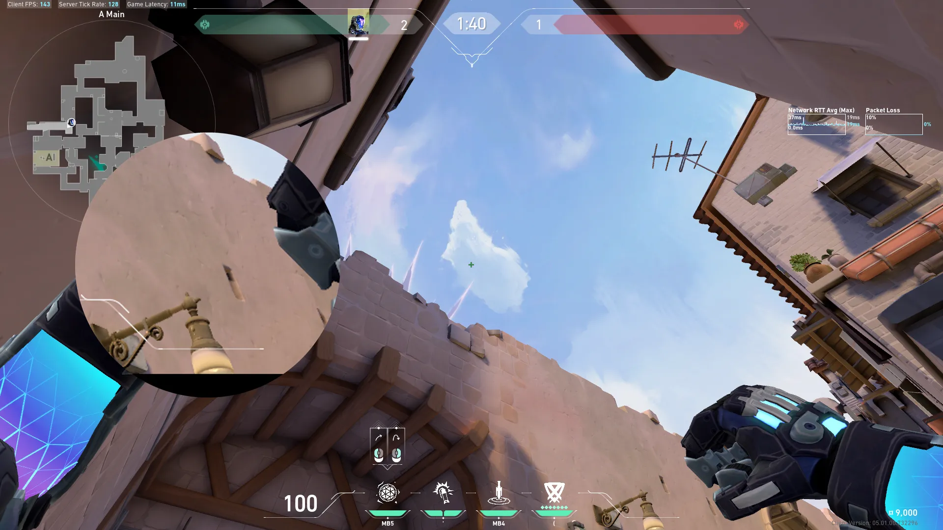 KAY/O Frag_Ment on Ascent Attack Site A — step 2 of 3: Aim — line up the shot