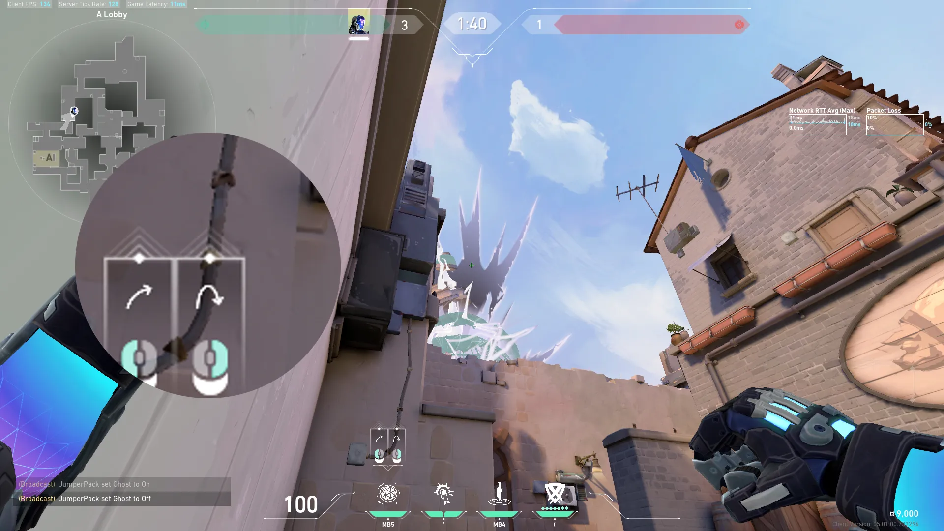 KAY/O Frag_Ment on Ascent Attack Site A — step 2 of 3: Aim — line up the shot