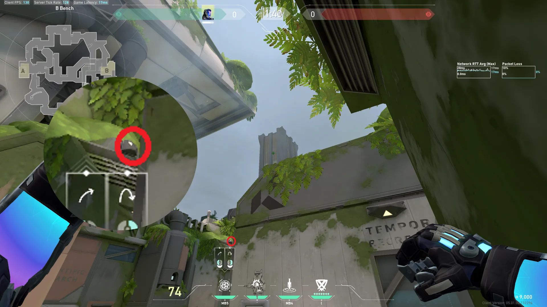 KAY/O Frag_Ment on Fracture Defense Site B — step 2 of 4: Aim — line up the shot