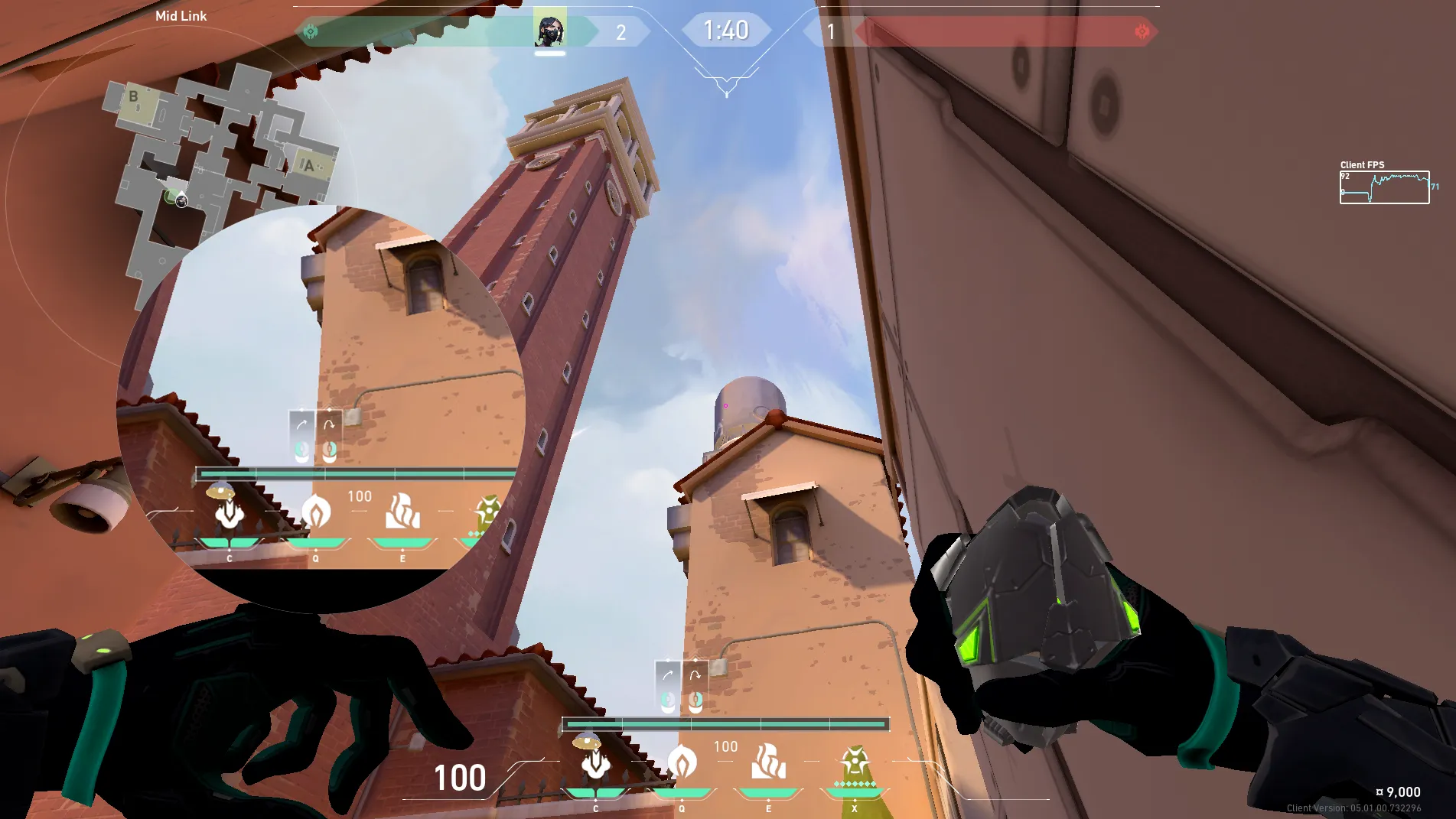 Viper Poison Cloud on Ascent Attack Mid — step 2 of 3: Aim — line up the shot