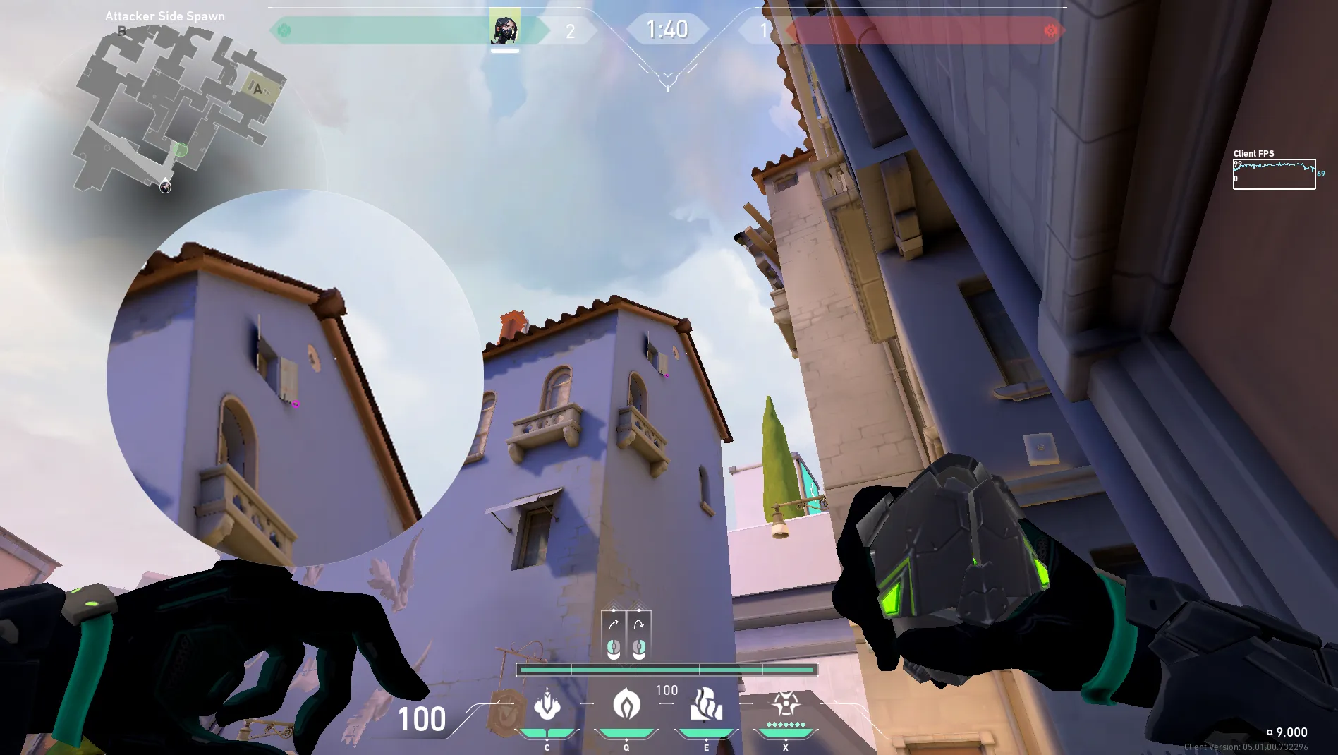 Viper Poison Cloud on Ascent Attack Mid — step 2 of 3: Aim — line up the shot
