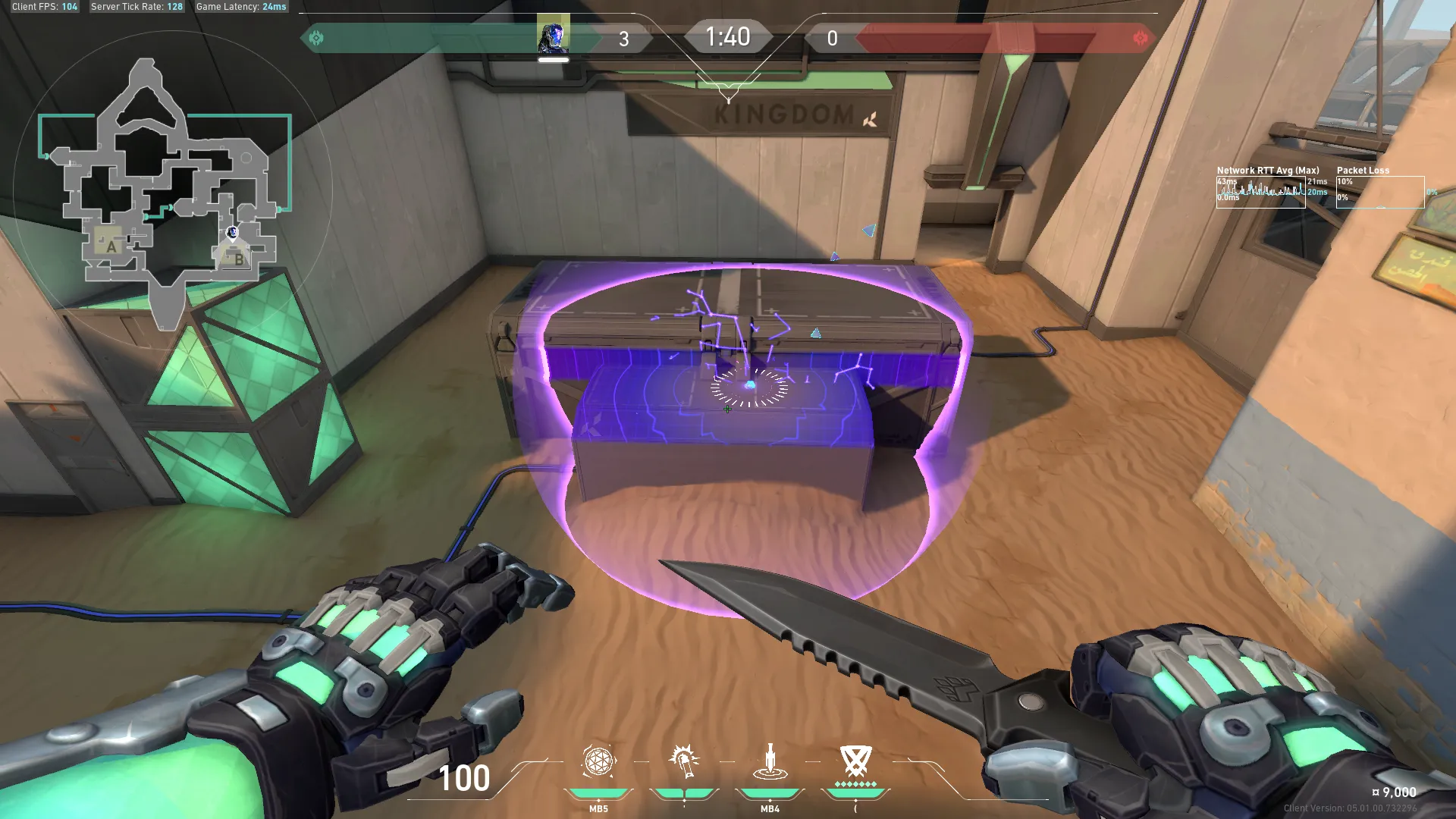 KAY/O Frag_Ment on Bind Attack Site B — step 5 of 7: Aim — line up the shot